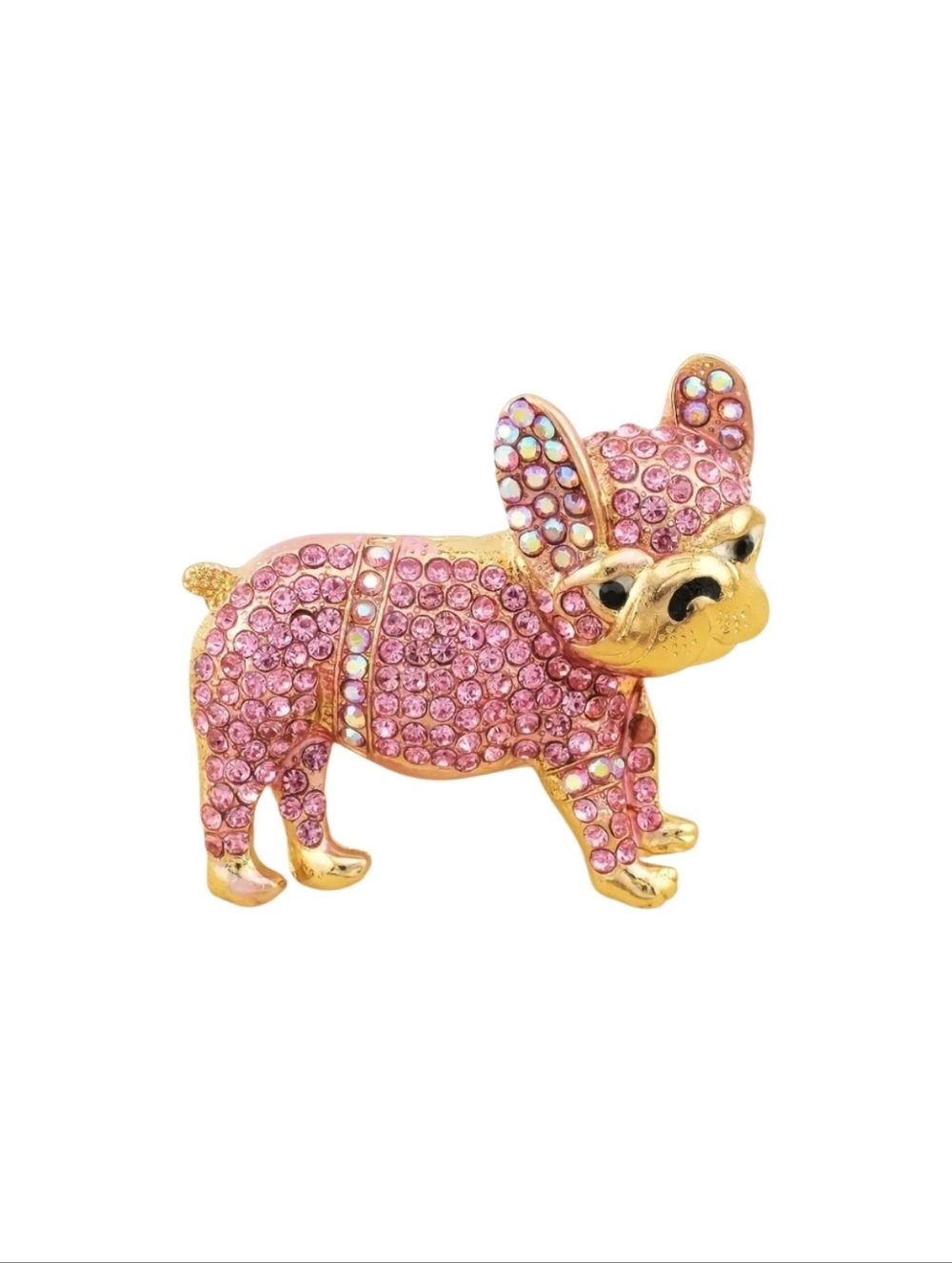 Iced Out French Bulldog Brooch - Picture 1 of 6